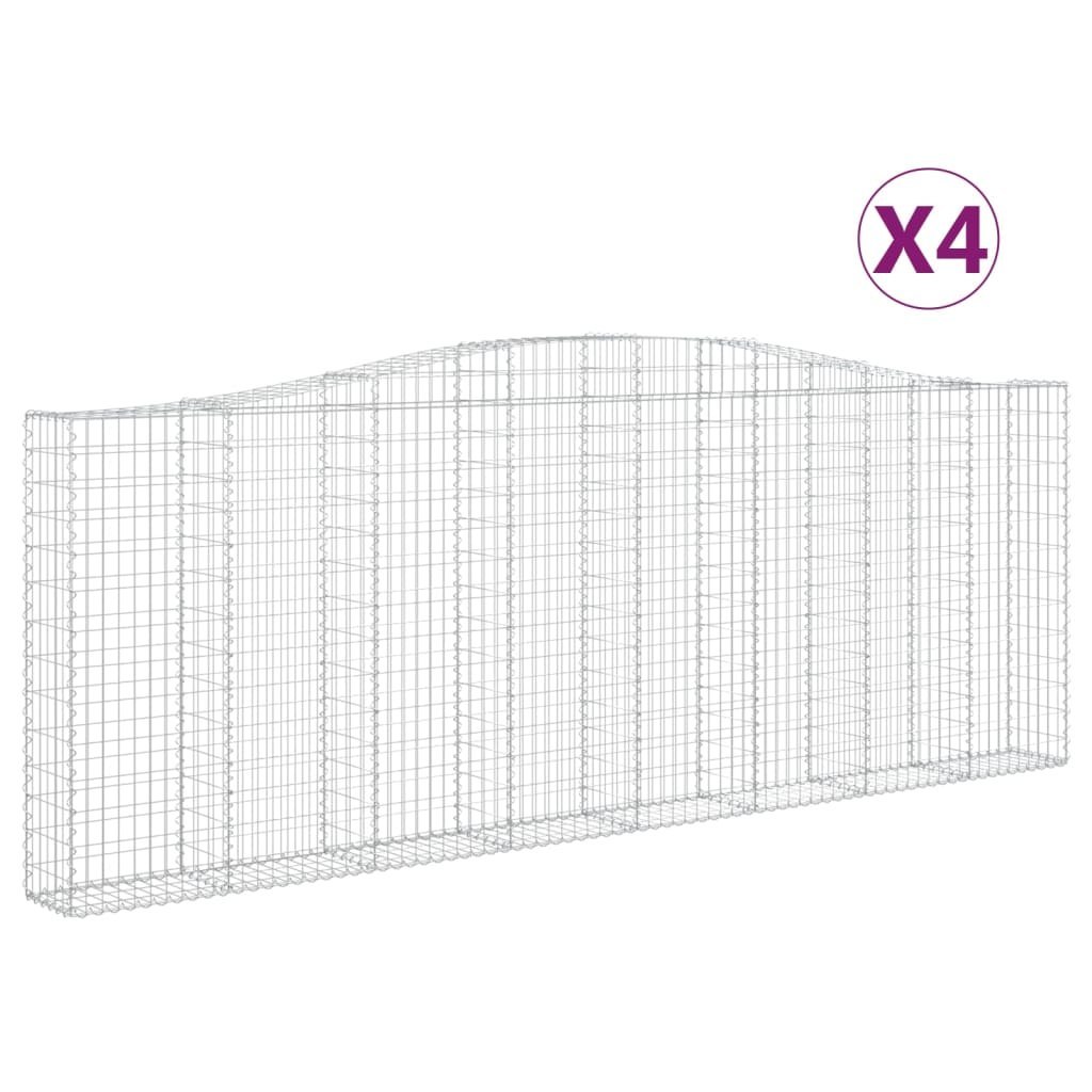 Kosze gabionowe, 4 szt, 400x30x140/160 cm, galwanizowane żelazo Lumarko!