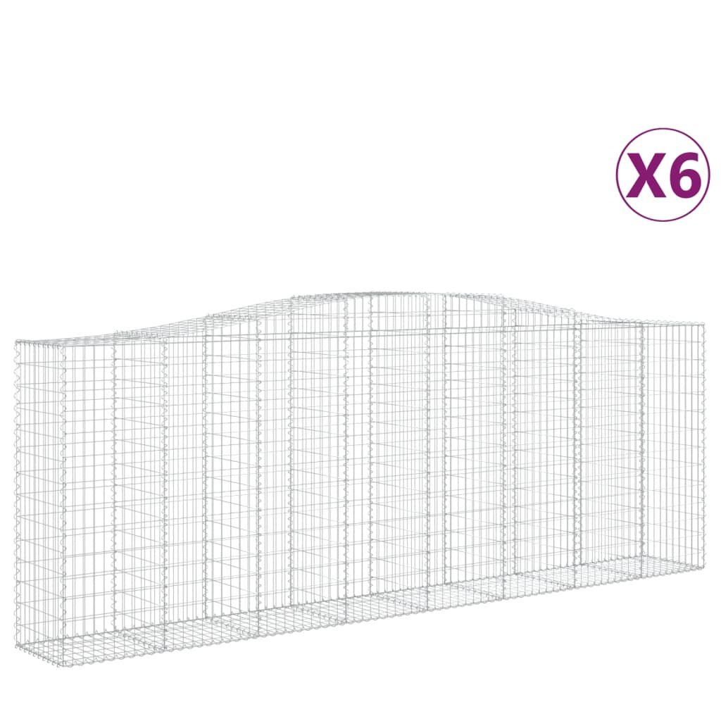 Kosze gabionowe, 6 szt, 400x50x140/160 cm, galwanizowane żelazo Lumarko!