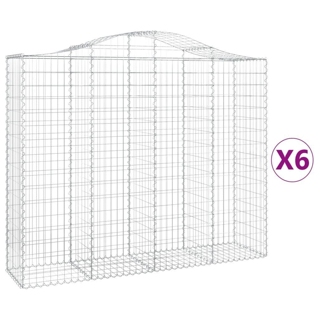 Kosze gabionowe, 6 szt, 200x50x160/180 cm, galwanizowane żelazo Lumarko!