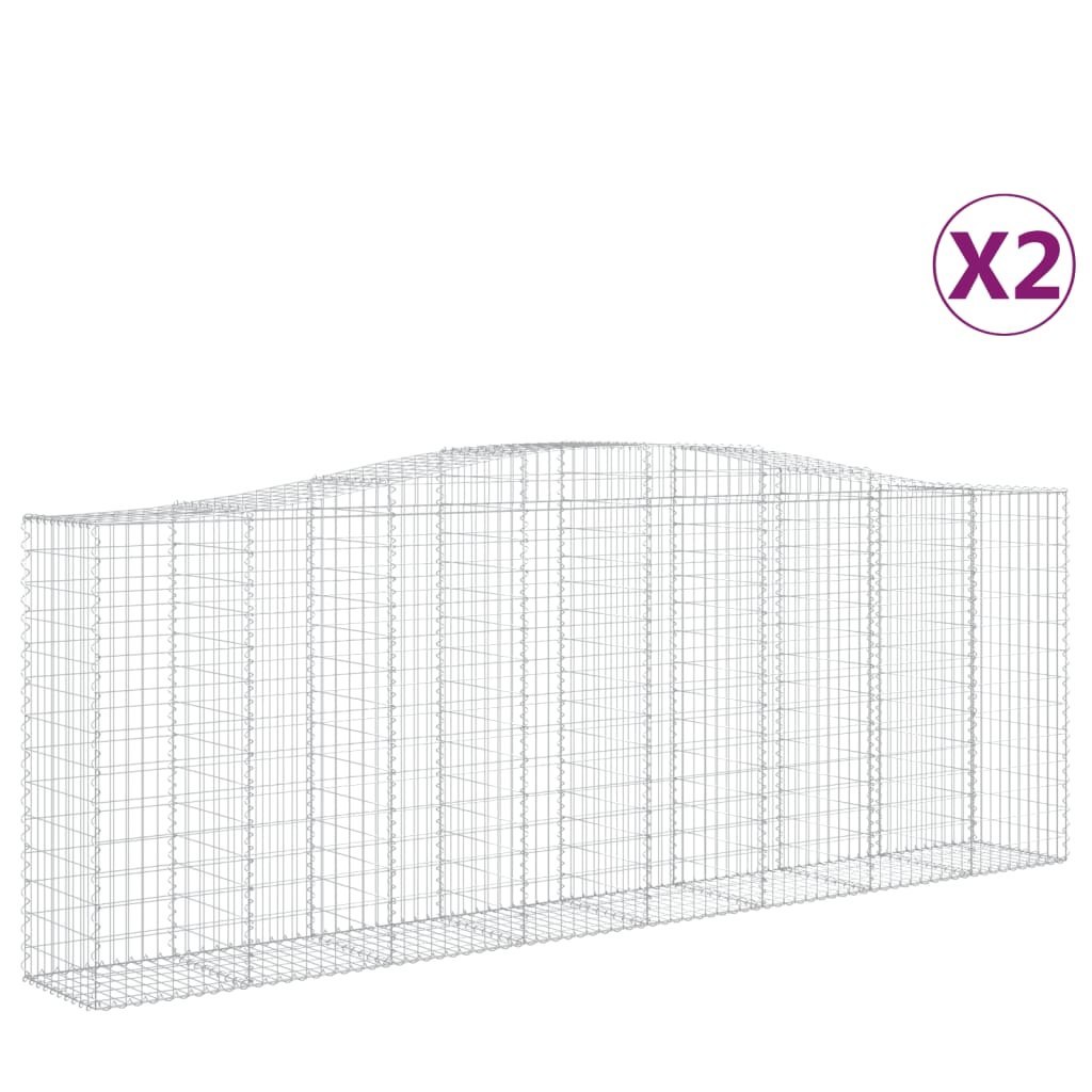 Kosze gabionowe, 2 szt, 400x50x140/160 cm, galwanizowane żelazo Lumarko!