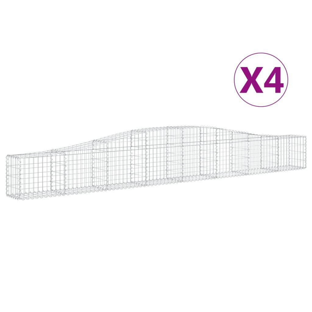 Kosze gabionowe, 4 szt, 400x30x40/60 cm, galwanizowane żelazo Lumarko!