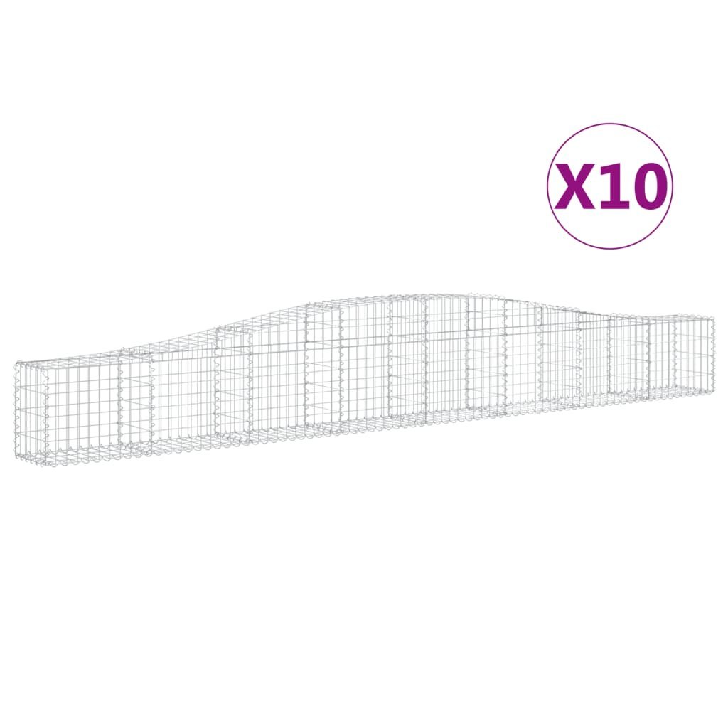 Kosze gabionowe, 10 szt, 400x30x40/60 cm, galwanizowane żelazo Lumarko!