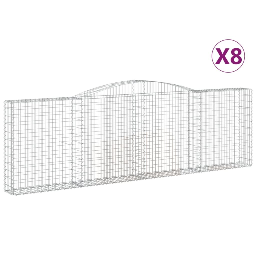 Kosze gabionowe, 8 szt, 400x30x120/140 cm, galwanizowane żelazo Lumarko!