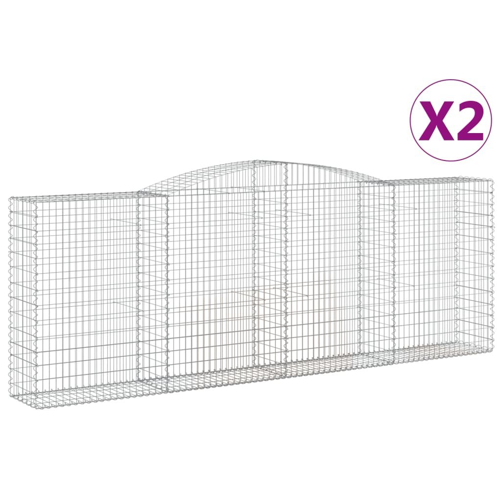 Kosze gabionowe, 2 szt, 400x50x140/160 cm, galwanizowane żelazo Lumarko!