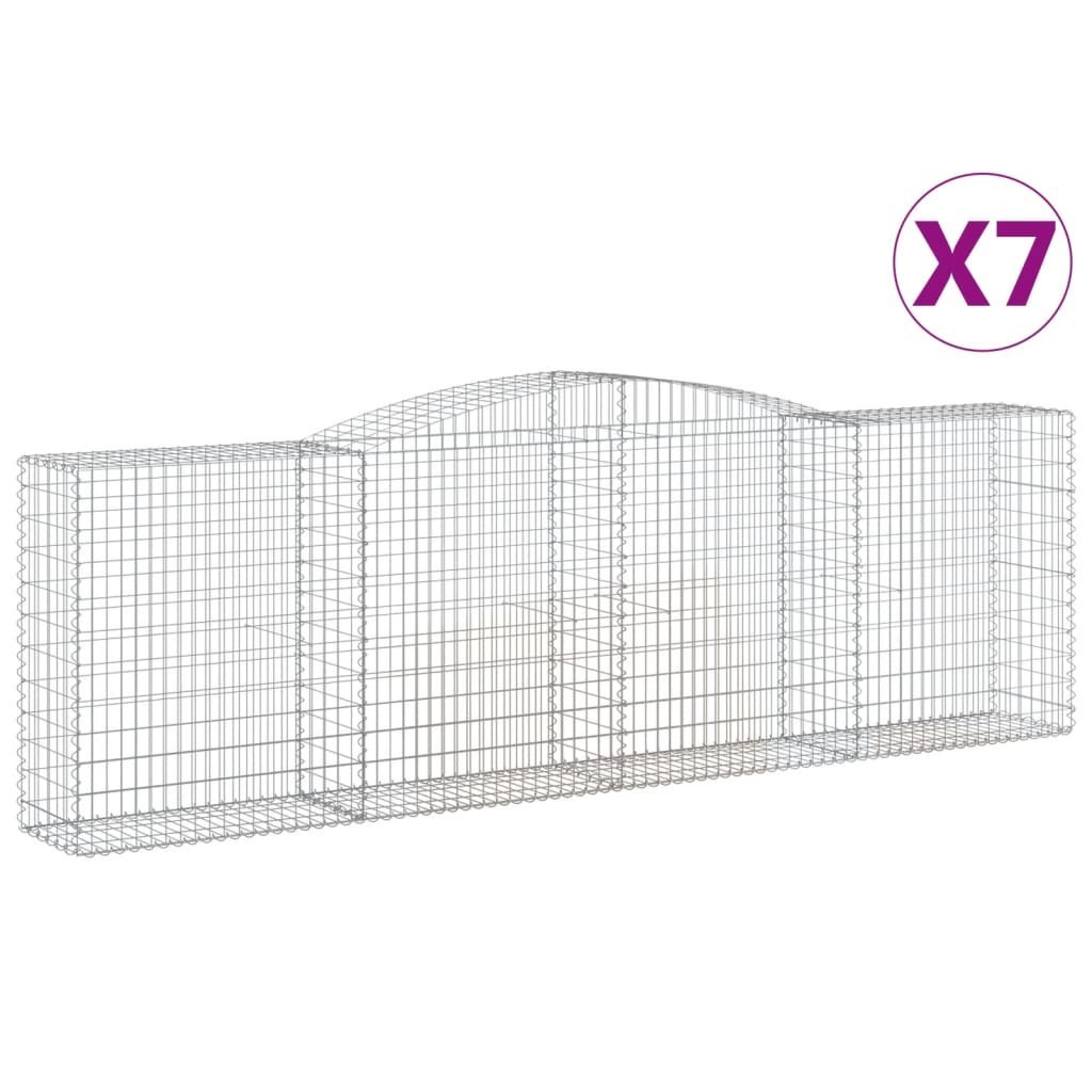 Kosze gabionowe, 7 szt, 400x50x120/140 cm, galwanizowane żelazo Lumarko!