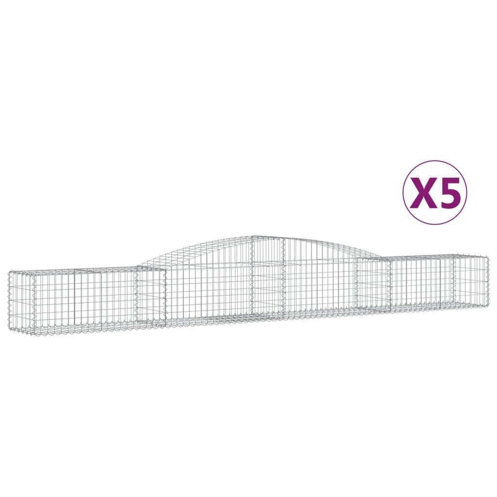 Kosze gabionowe, 5 szt, 400x50x40/60 cm, galwanizowane żelazo Lumarko!