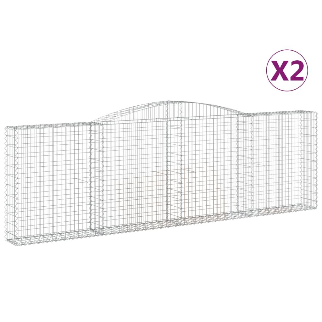 Kosze gabionowe, 2 szt, 400x30x120/140 cm, galwanizowane żelazo Lumarko!