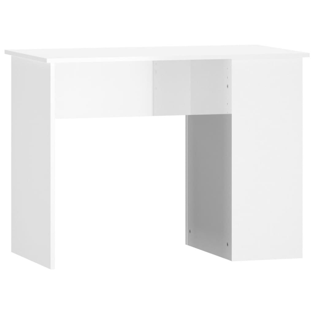 Biurko, białe z połyskiem, 100x55x75cm, materiał drewnopochodny Lumarko!