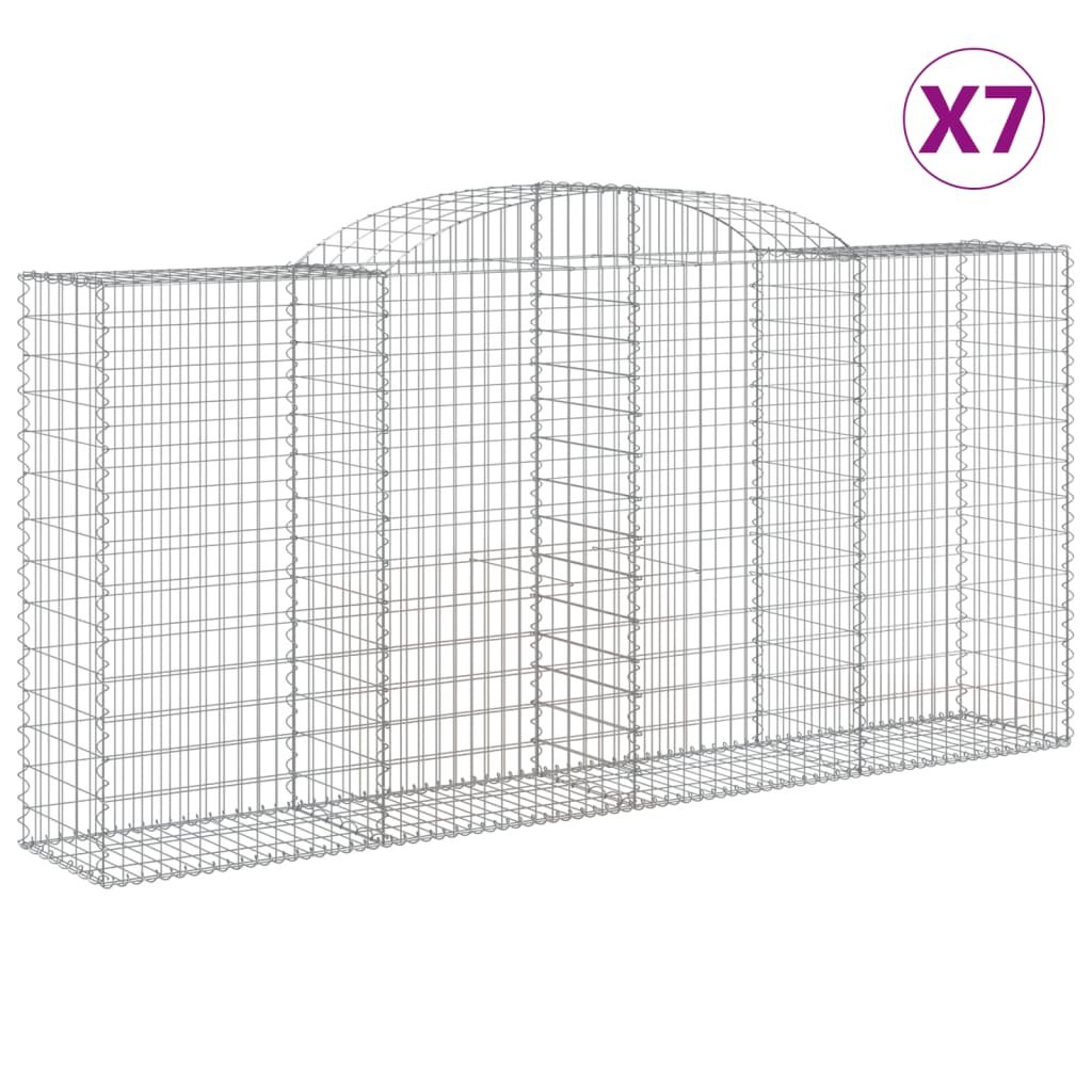 Kosze gabionowe, 7 szt, 300x50x140/160 cm, galwanizowane żelazo Lumarko!