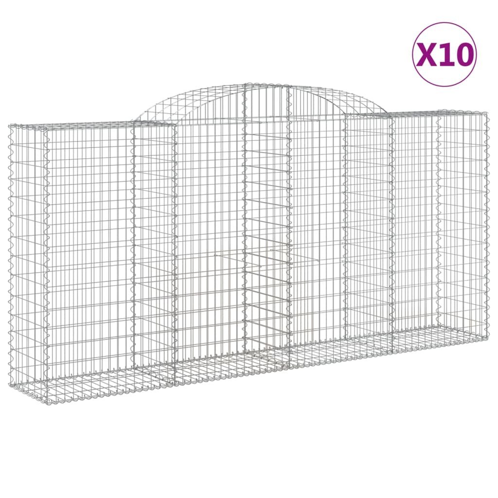 Kosze gabionowe, 10 szt, 300x50x140/160cm, galwanizowane żelazo Lumarko!