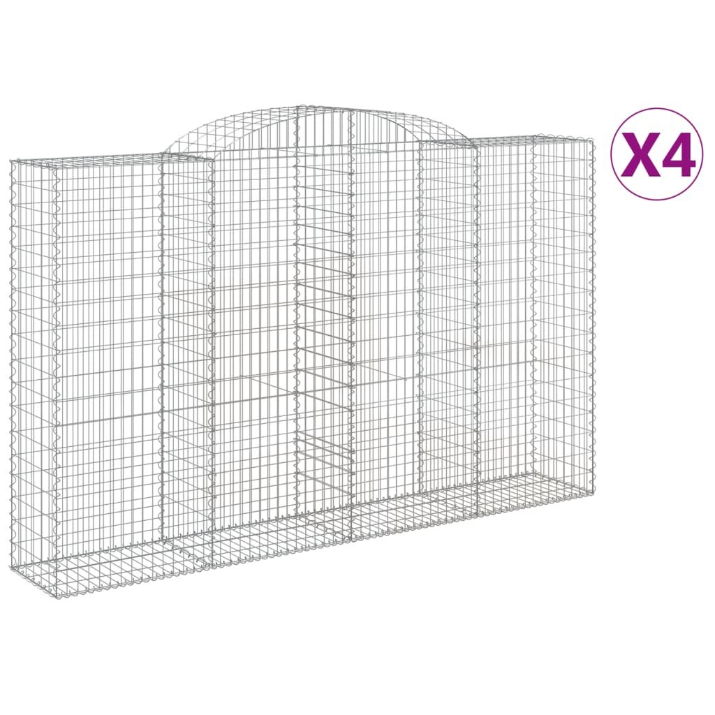 Kosze gabionowe, 4 szt, 300x50x180/200 cm, galwanizowane żelazo Lumarko!