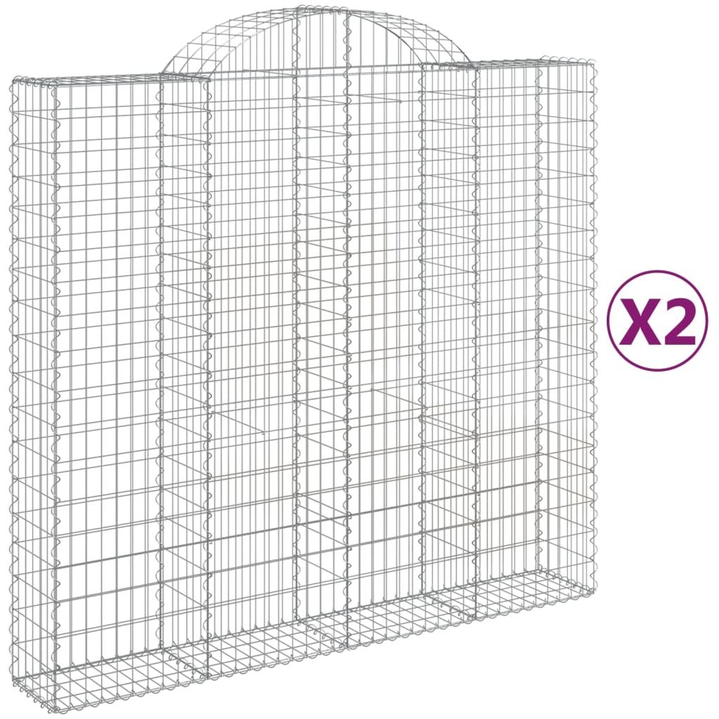 Kosze gabionowe, 2 szt, 200x50x180/200 cm, galwanizowane żelazo Lumarko!