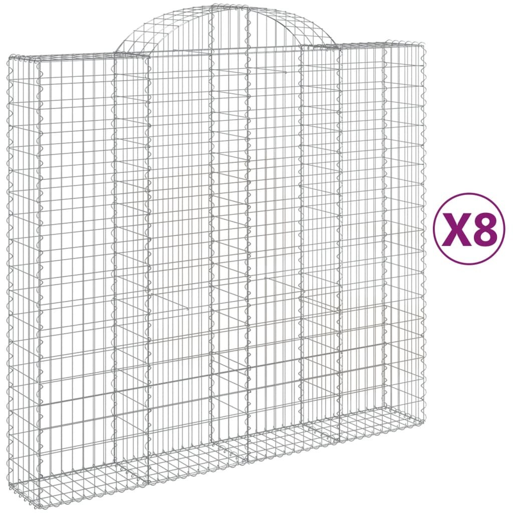 Kosze gabionowe, 8 szt, 200x50x180/200 cm, galwanizowane żelazo Lumarko!