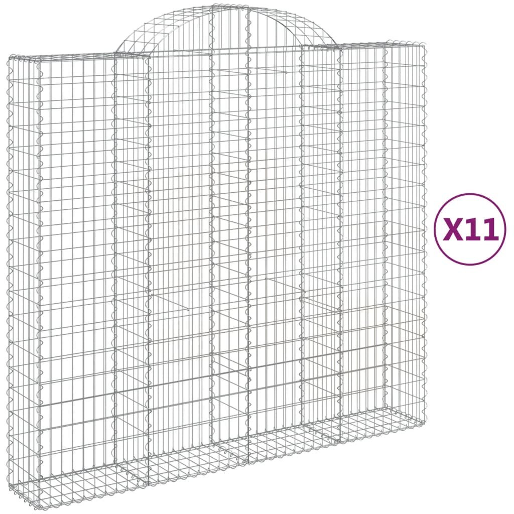 Kosze gabionowe, 11 szt, 200x50x180/200cm, galwanizowane żelazo Lumarko!