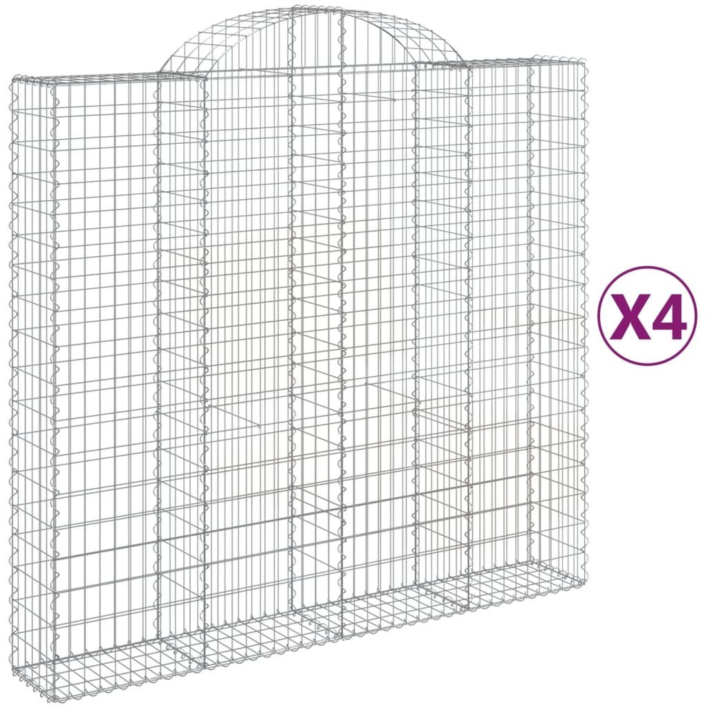 Kosze gabionowe, 4 szt, 200x50x180/200 cm, galwanizowane żelazo Lumarko!