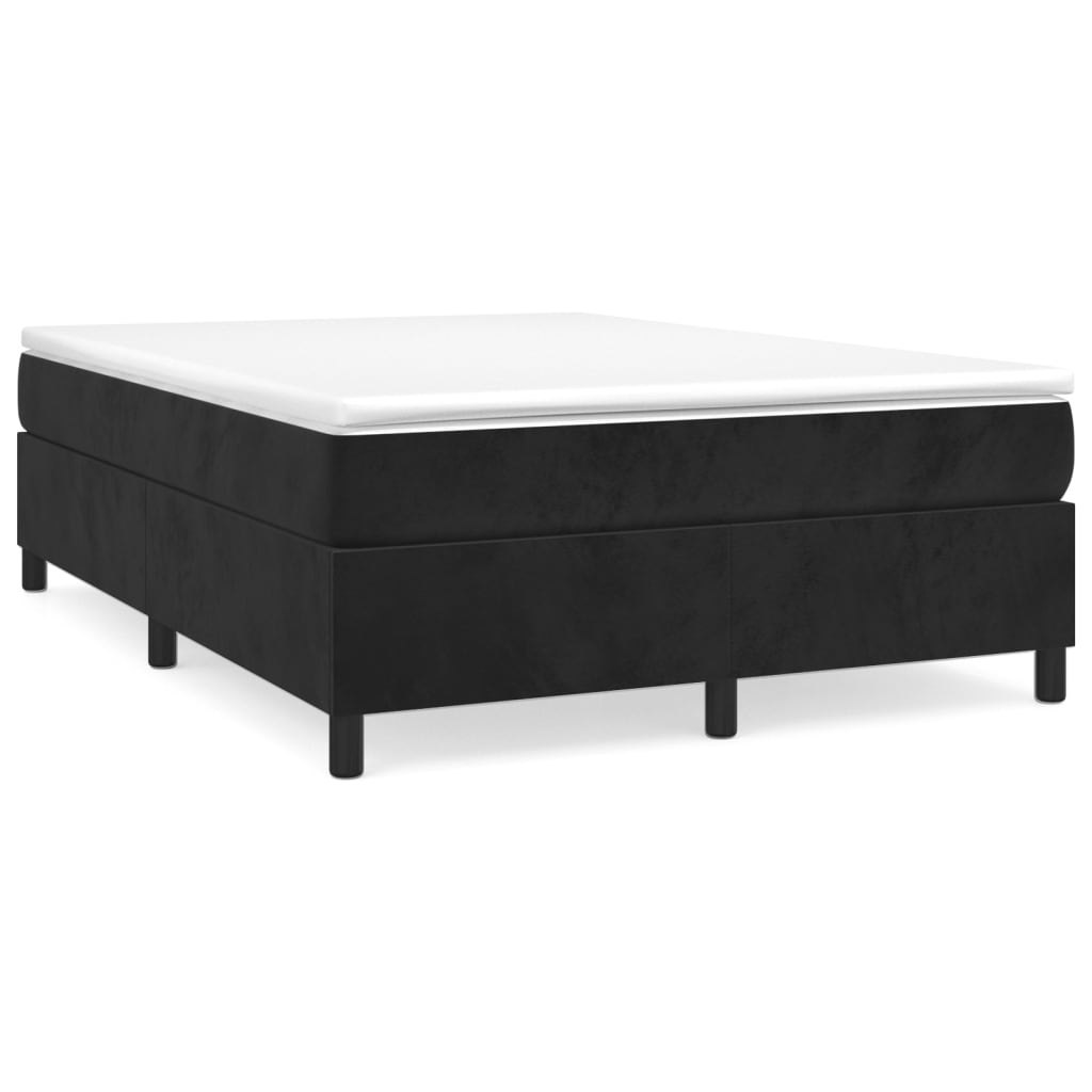 Łóżko kontynentalne, czarne, obite aksamitem, 140x190 cm Lumarko!