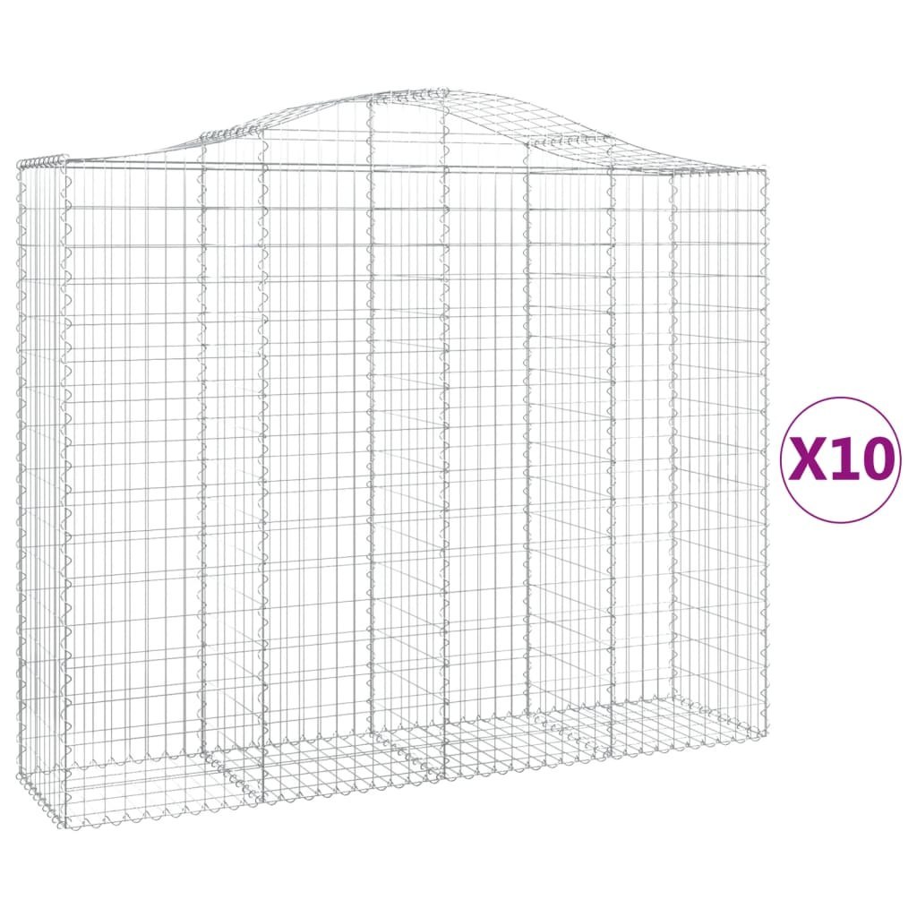 Kosze gabionowe, 10 szt, 200x50x160/180cm, galwanizowane żelazo Lumarko!