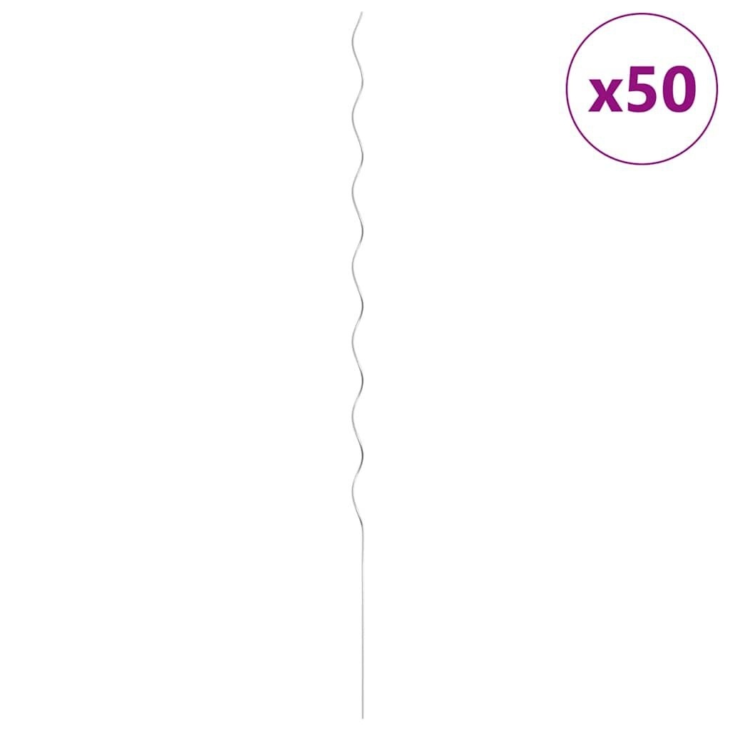 Spiralne podpórki do roślin, 50 szt, 170 cm, galwanizowana stal Lumarko!