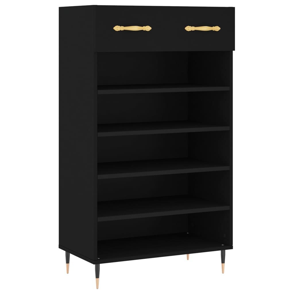 Szafka na buty, czarna, 60x35x105 cm, materiał drewnopochodny Lumarko!