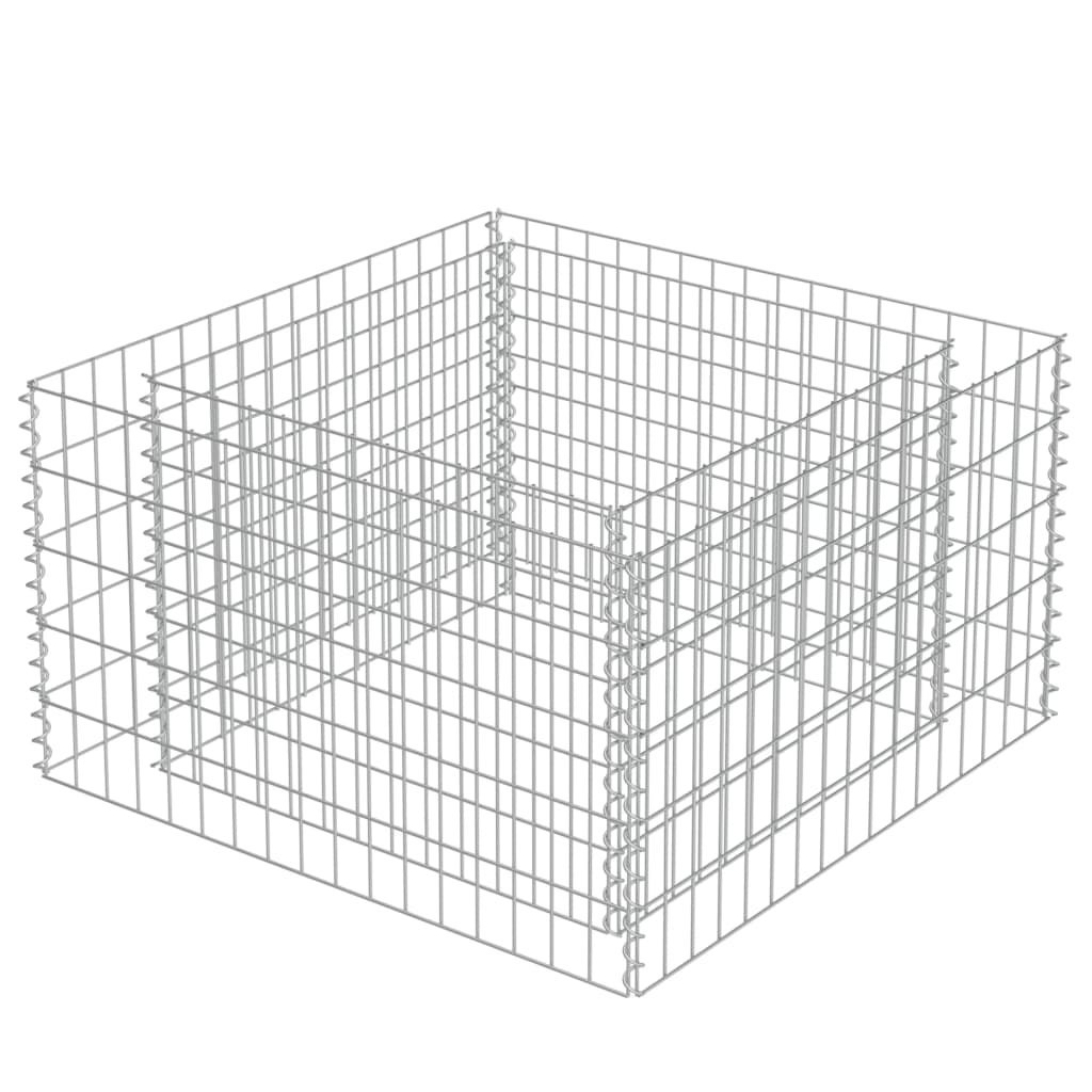 Podwyższona donica gabionowa, galwanizowana stal, 90x90x50 cm Lumarko!
