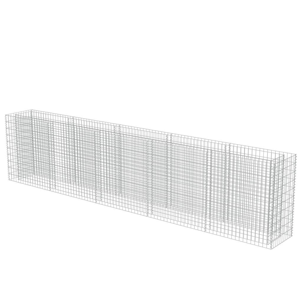 Podwyższona donica gabionowa, galwanizowana stal, 450x50x100 cm Lumarko!