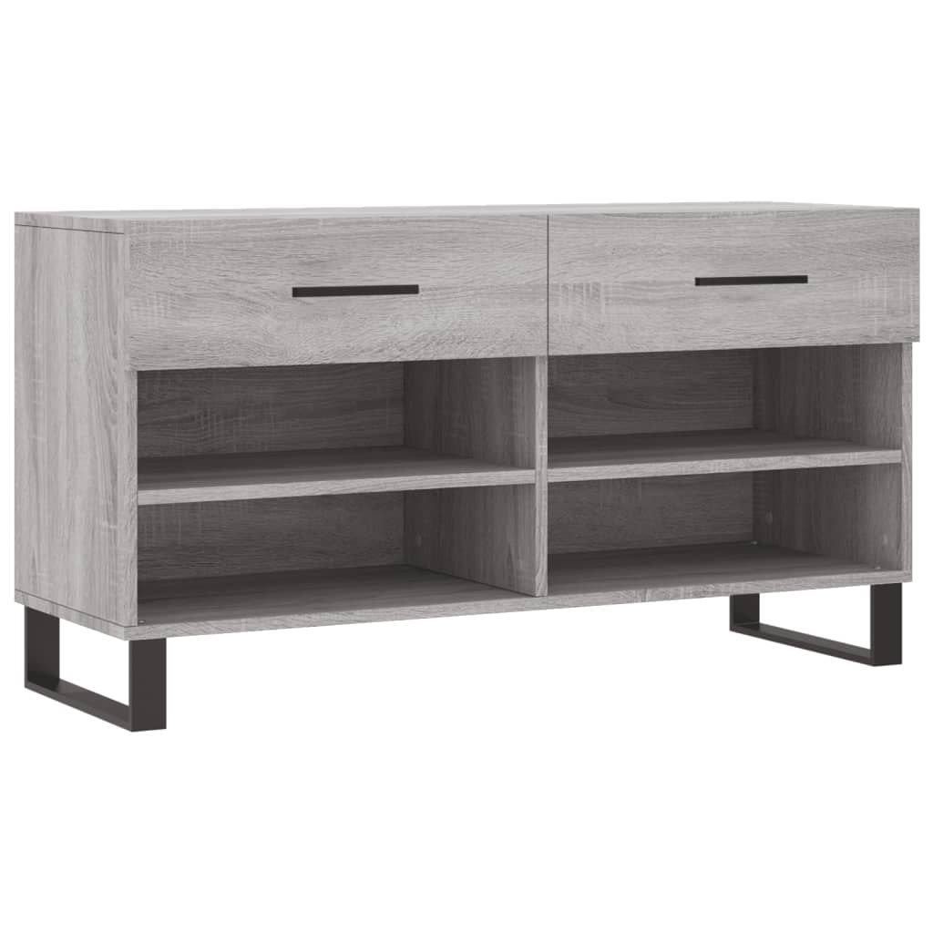 Ławka z miejscem na buty, szary dąb sonoma, 102x35x55 cm Lumarko!