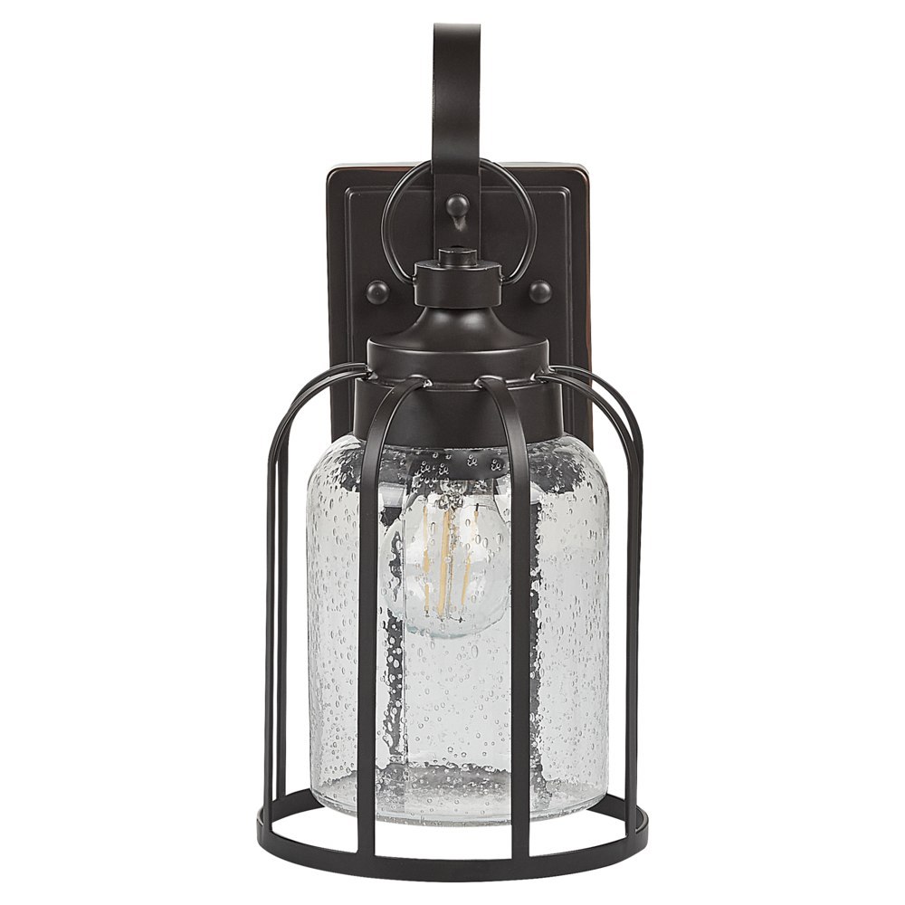 Lampa ścienna zewnętrzna czarna WOOLER