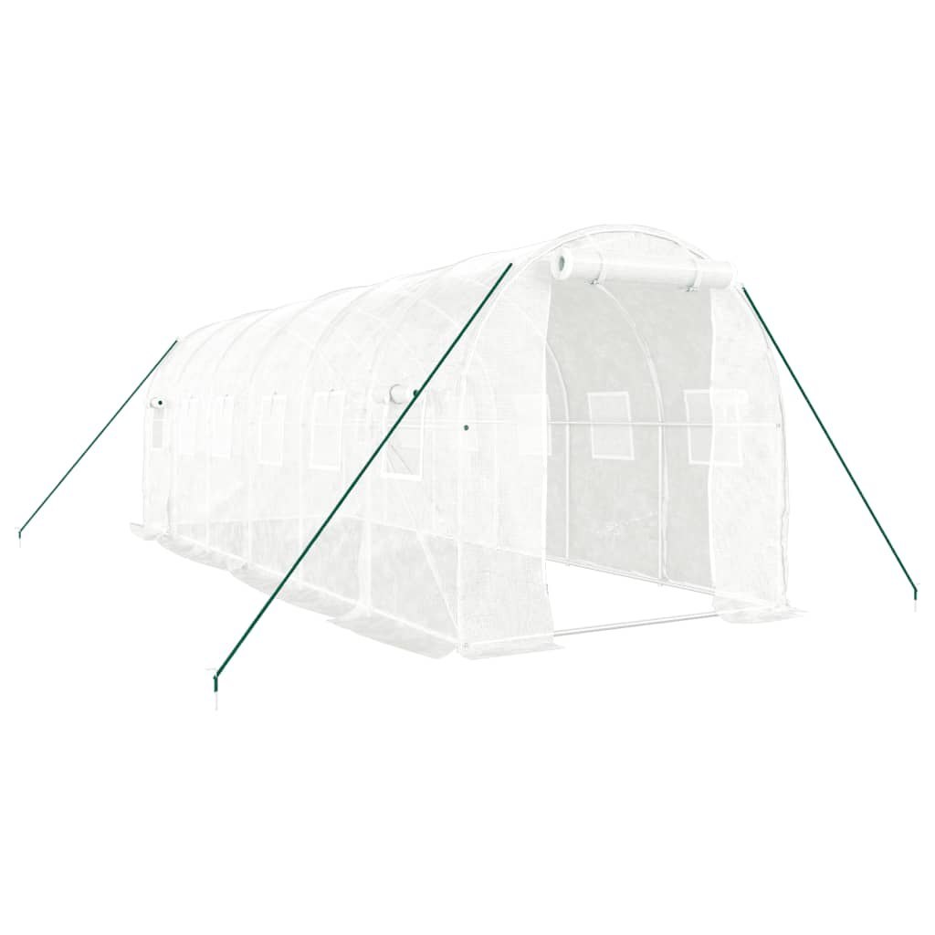 Szklarnia ze stalową ramą, biała, 12 m² 6x2x2 m Lumarko!