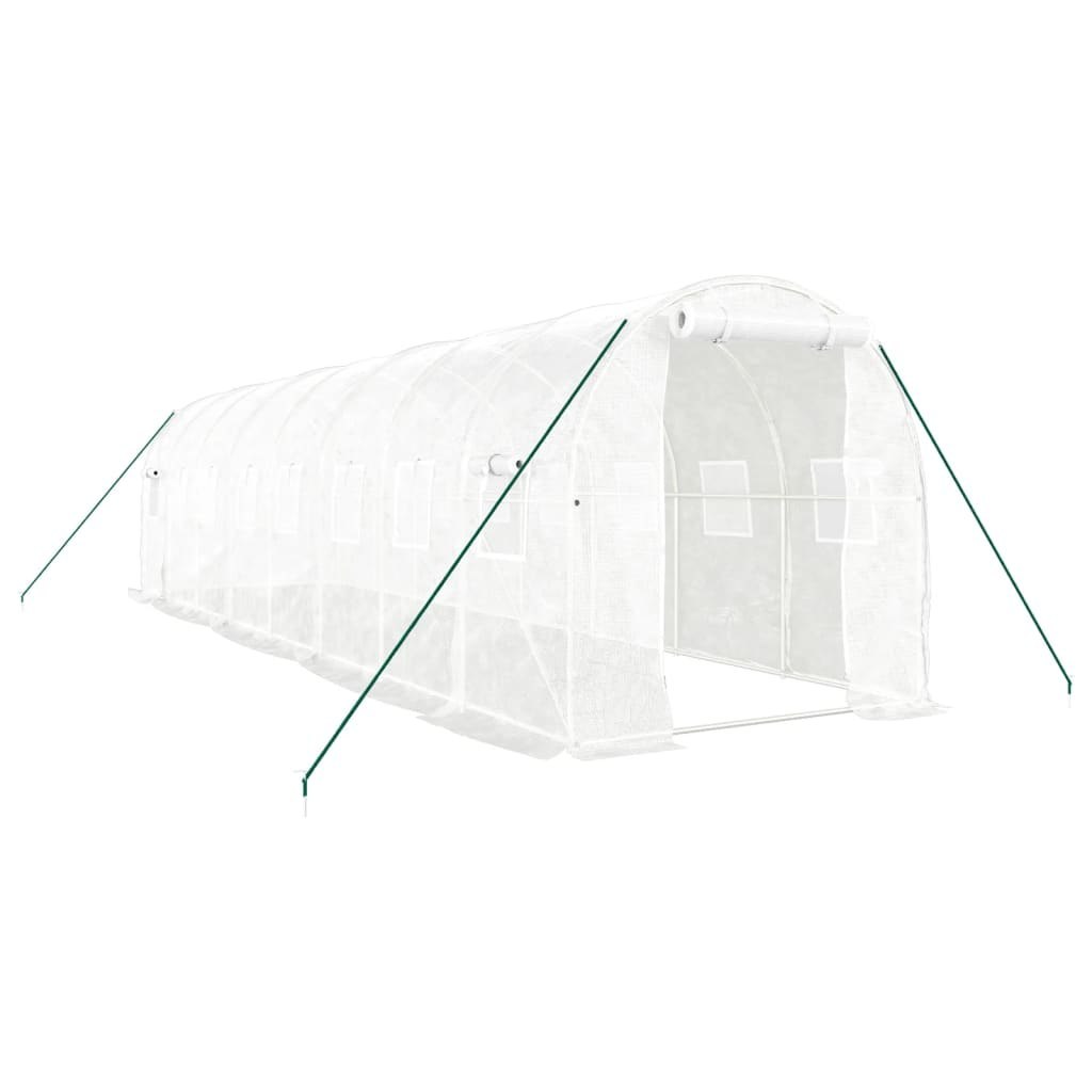 Szklarnia ze stalową ramą, biała, 16 m², 8x2x2 m Lumarko!