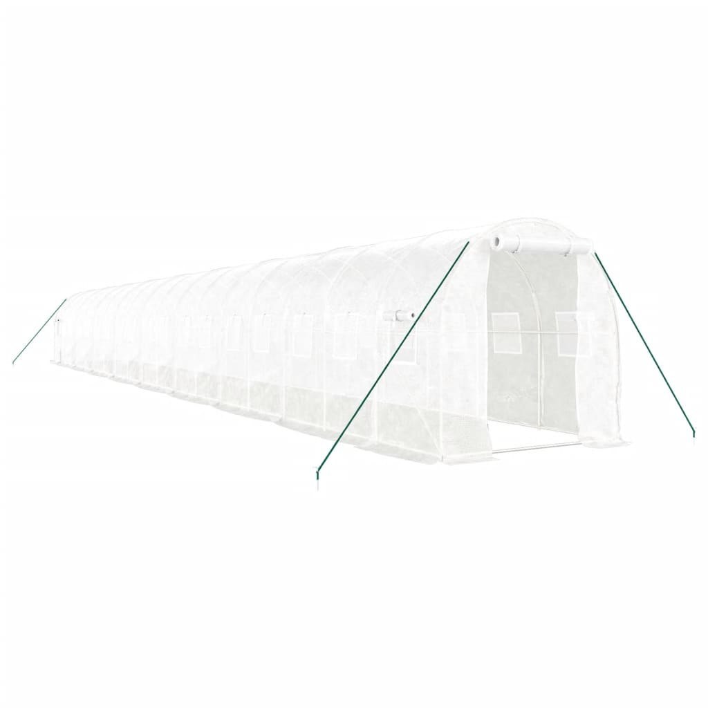 Szklarnia ze stalową ramą, biała, 36 m², 18x2x2 m Lumarko!