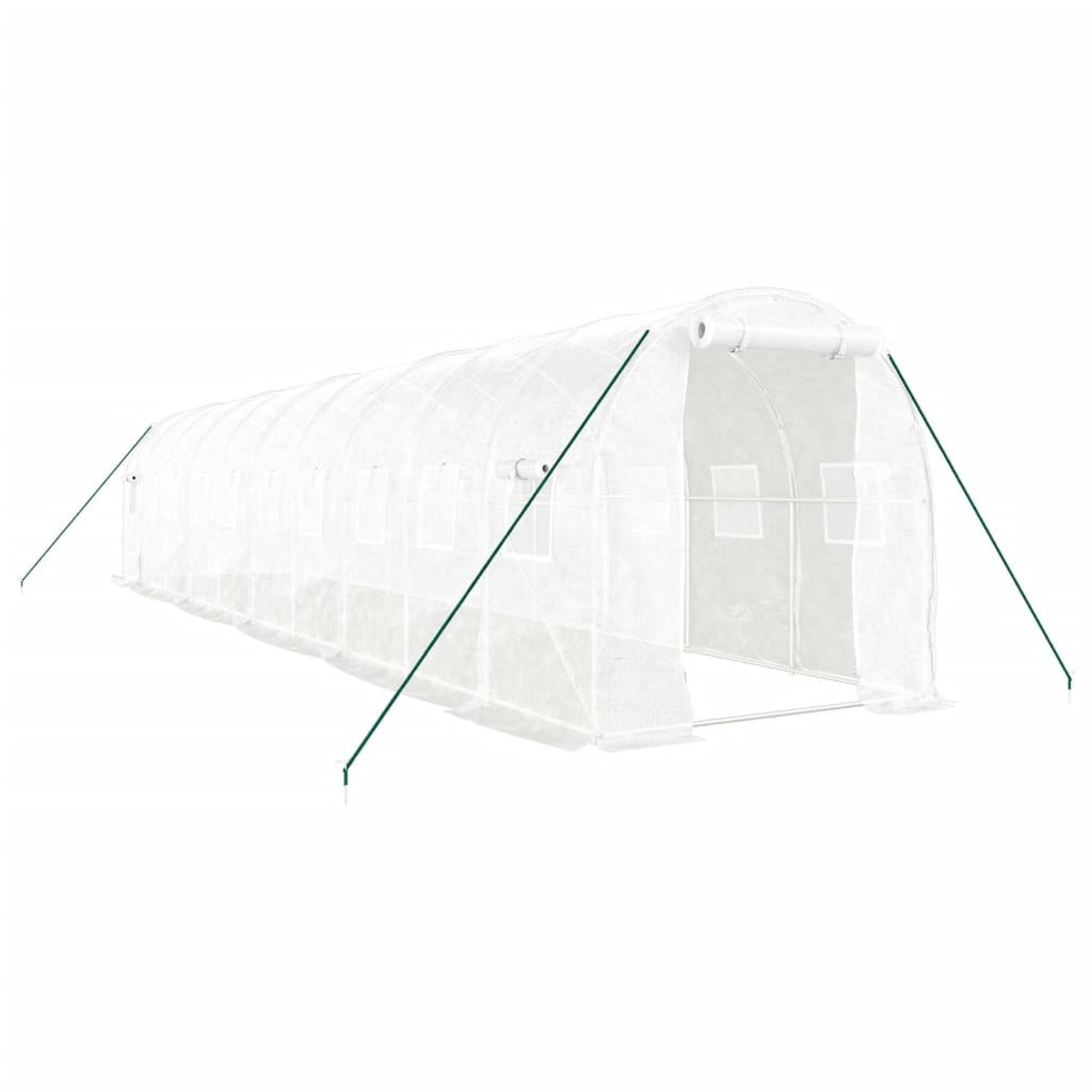 Szklarnia ze stalową ramą, biała, 20 m², 10x2x2 m Lumarko!