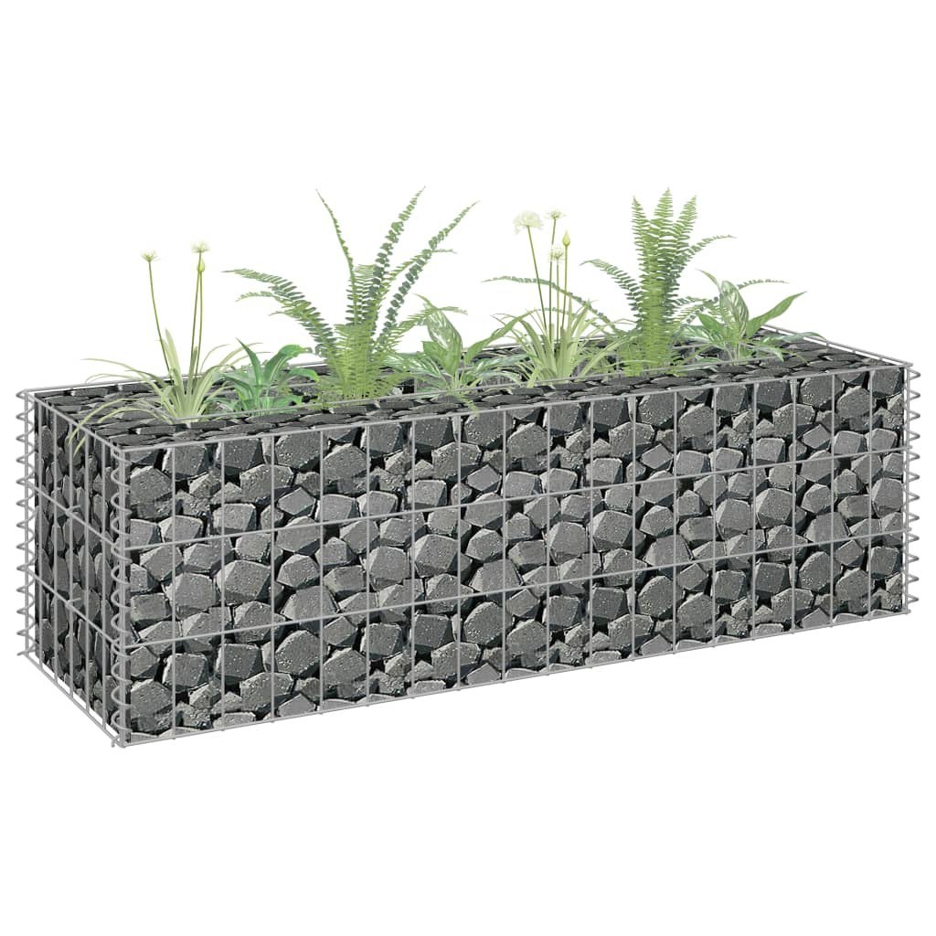 Podwyższona donica gabionowa, galwanizowana stal, 90x30x30 cm Lumarko!