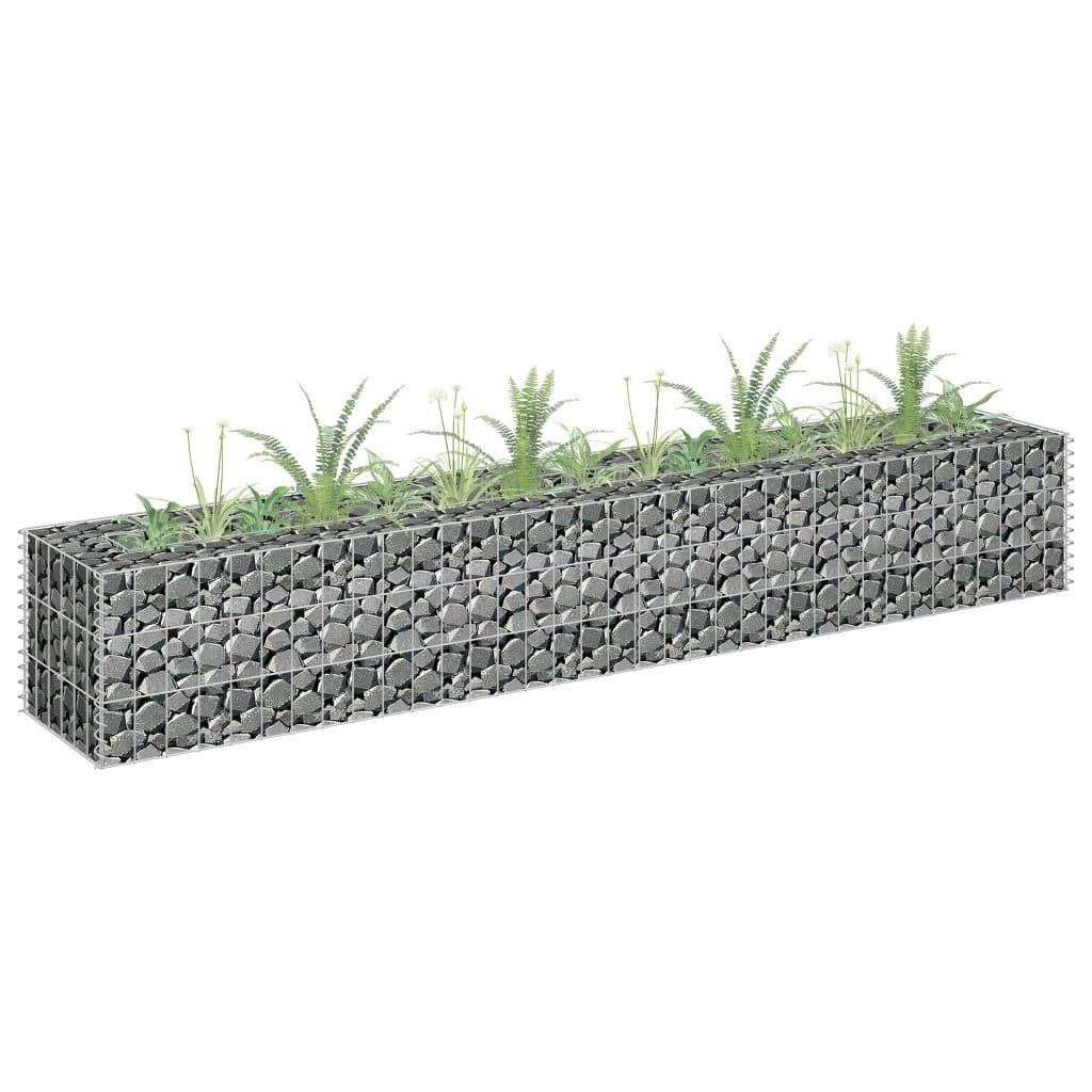 Podwyższona donica gabionowa, galwanizowana stal, 180x30x30 cm Lumarko!