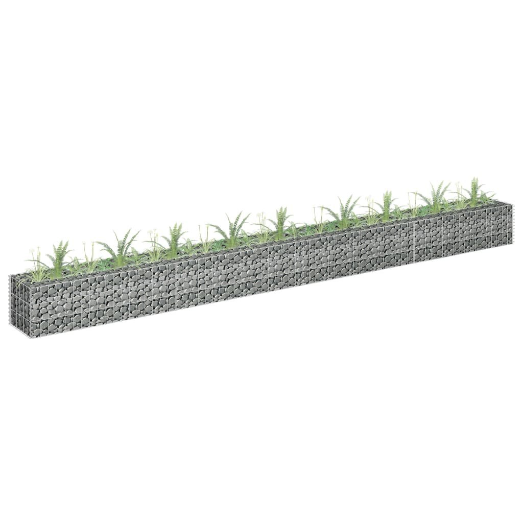 Podwyższona donica gabionowa, galwanizowana stal, 360x30x30 cm Lumarko!