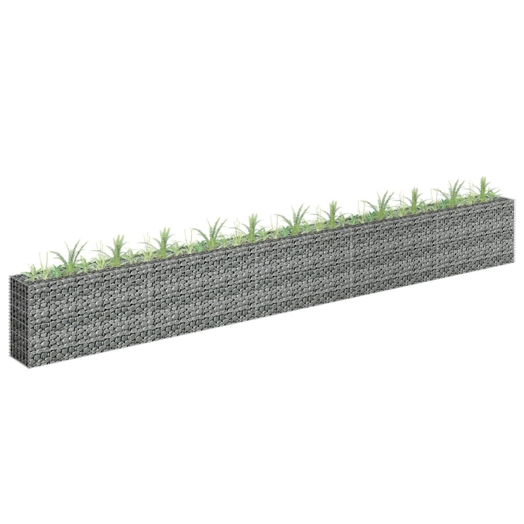 Podwyższona donica gabionowa, galwanizowana stal, 450x30x60 cm Lumarko!