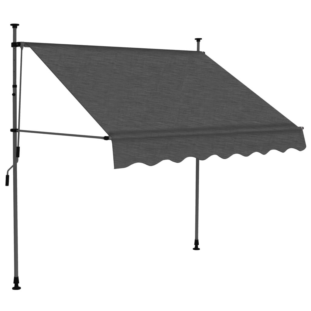 Ręcznie zwijana markiza z LED, 150 cm, antracytowa Lumarko!