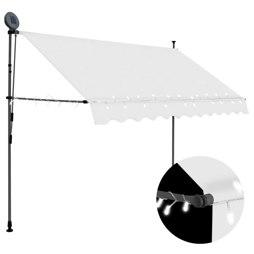 Ręcznie zwijana markiza z LED, 300 cm, kremowa Lumarko!