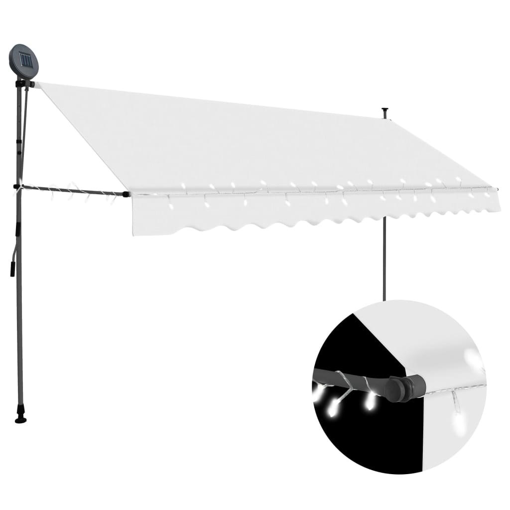 Ręcznie zwijana markiza z LED, 350 cm, kremowa Lumarko!