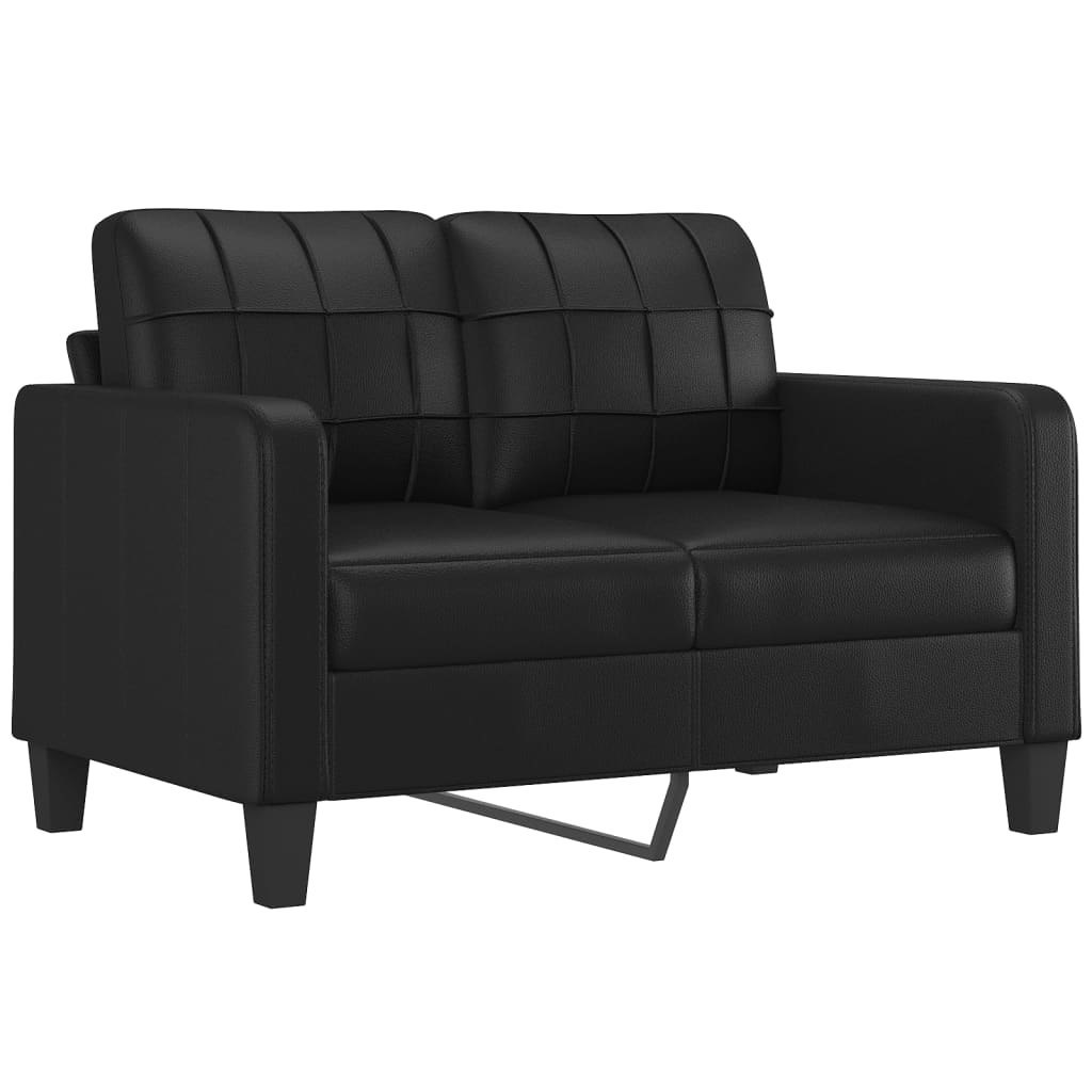 2-osobowa sofa, czarna, 120 cm, sztuczna skóra Lumarko!