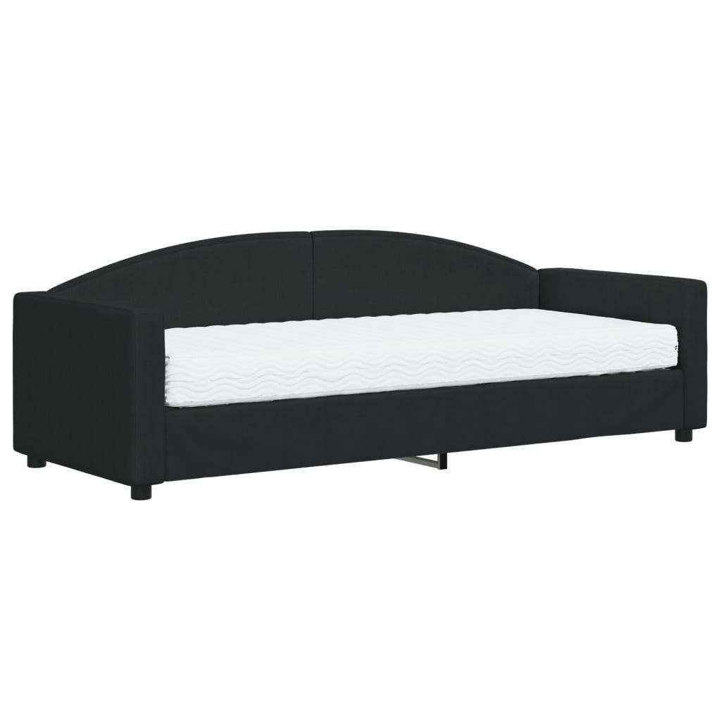 Sofa z materacem do spania, czarna, 80x200 cm, tkanina Lumarko!