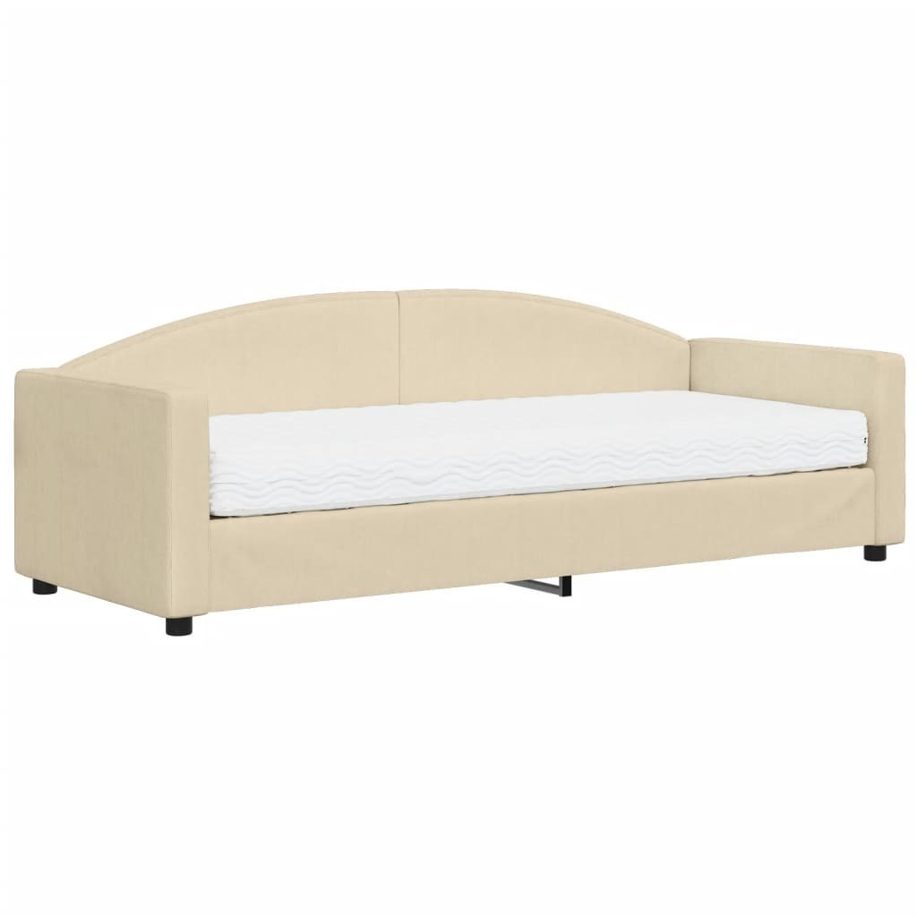 Sofa z materacem do spania, kremowa, 80x200 cm, tkanina Lumarko!