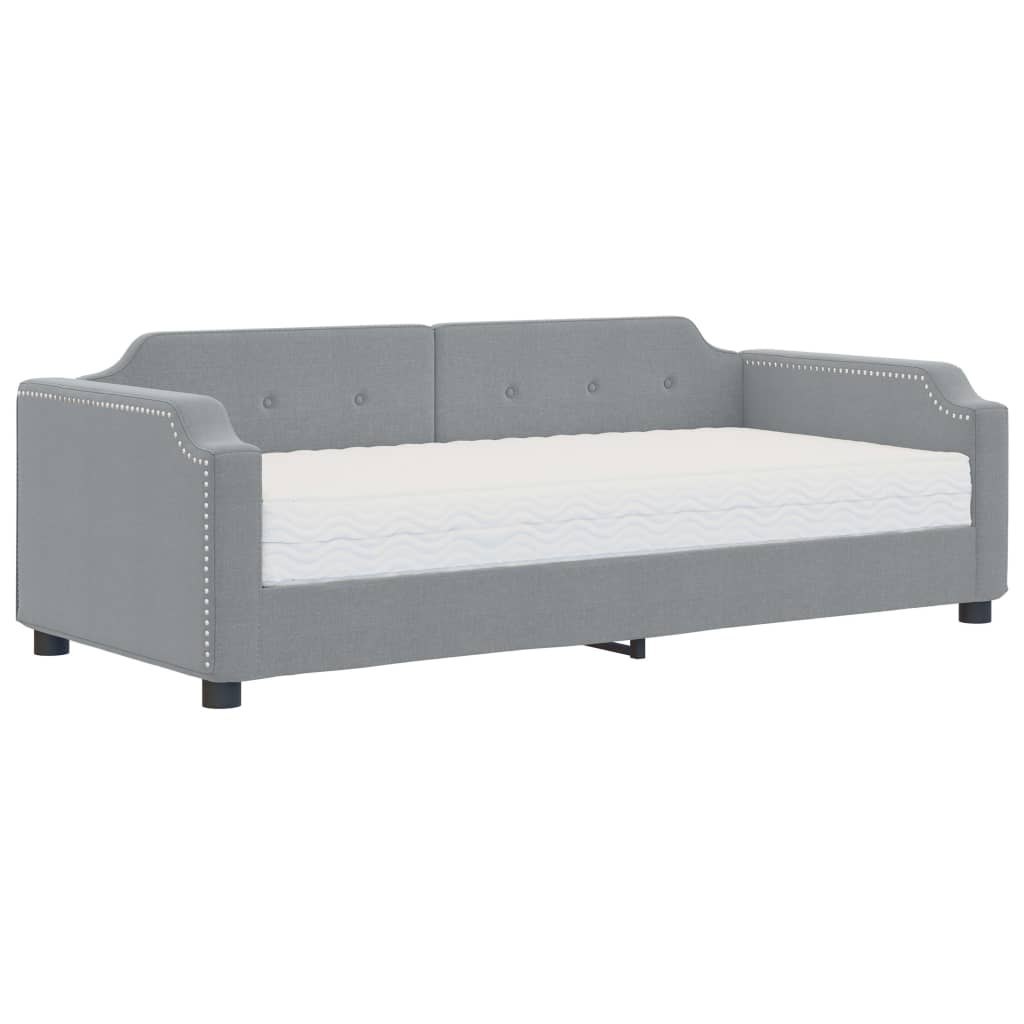 Sofa z materacem do spania, jasnoszara, 80x200 cm, tkanina Lumarko!