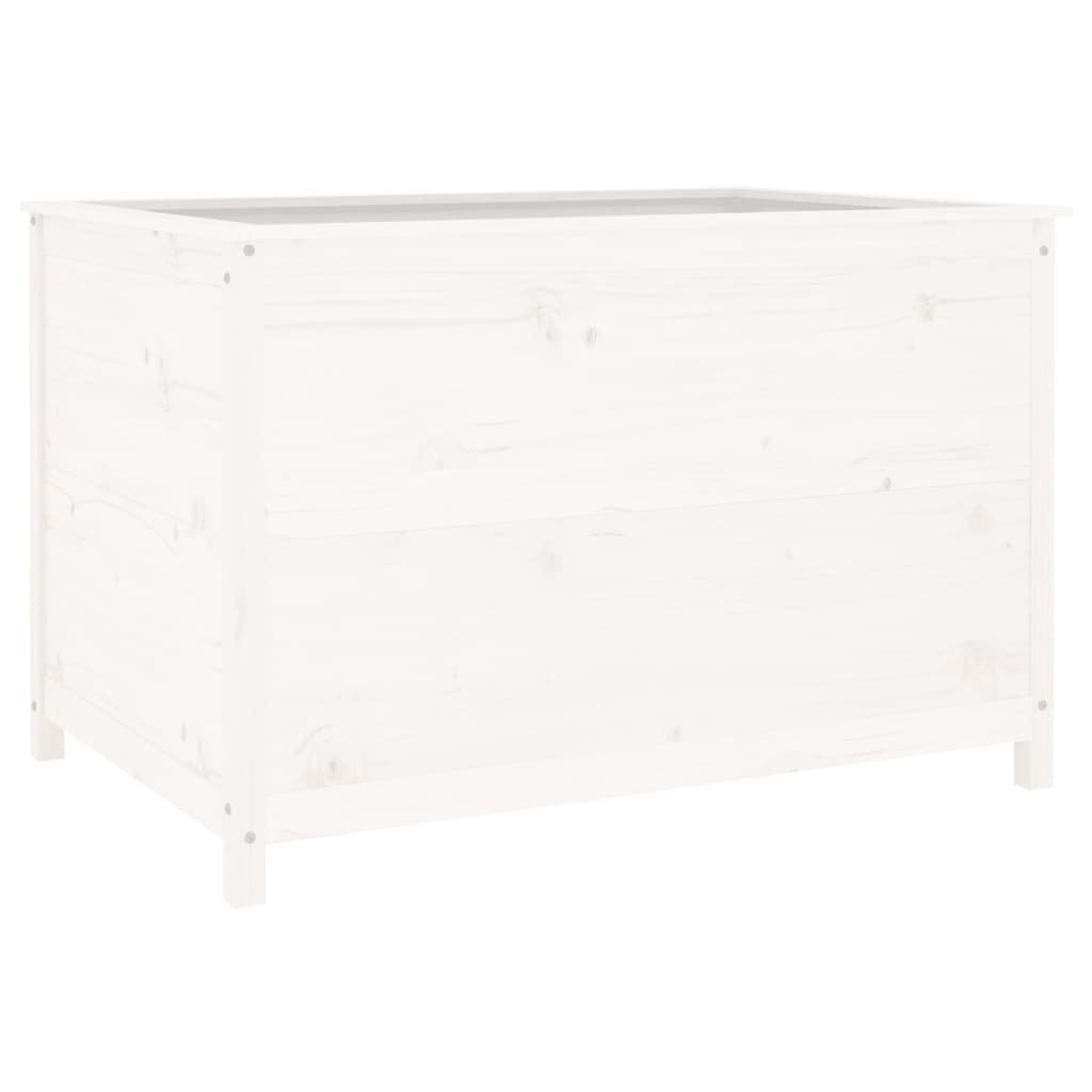 Podwyższona donica ogrodowa, biała, 119,5x82,5x78 cm, sosna Lumarko!