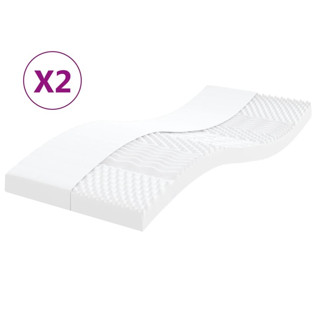 Materace piankowe, 2 szt., białe 100x200 cm, 7-strefowe, 20 ILD Lumarko!