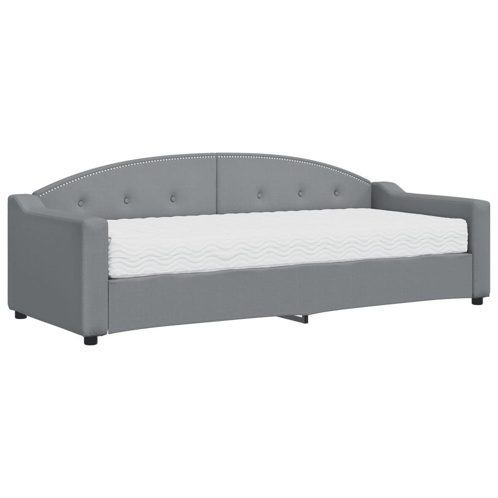 Sofa z materacem do spania, jasnoszara, 80x200 cm, tkanina  Lumarko!
