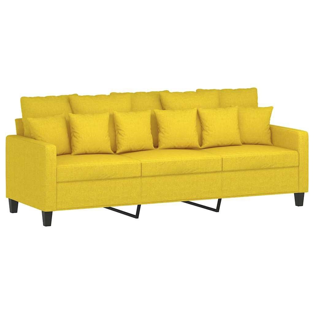 Sofa 3-osobowa, jasnożółta, 180 cm, tapicerowana tkaniną Lumarko!