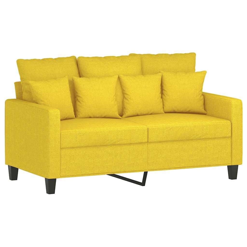 Sofa 2-osobowa, jasnożółta, 120 cm, tapicerowana tkaniną Lumarko!