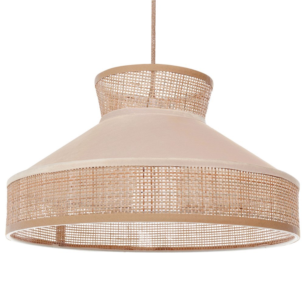 Lampa wisząca rattanowa naturalna z beżowym BATALI