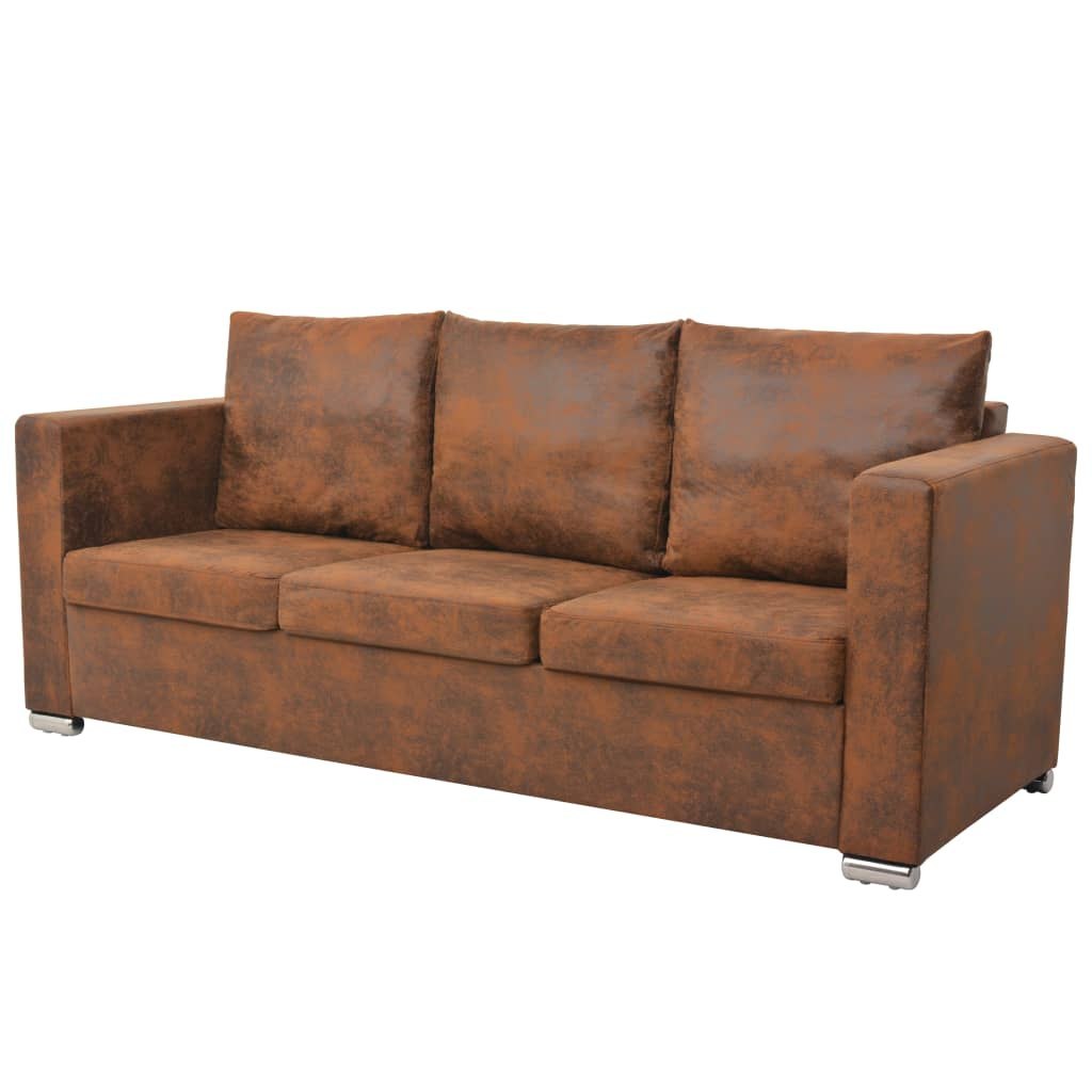 Sofa 3-osobowa, 191 x 73 x 82 cm, sztuczny zamsz Lumarko!