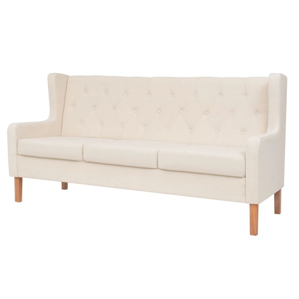 Sofa 3-osobowa, materiałowa, kremowa Lumarko!
